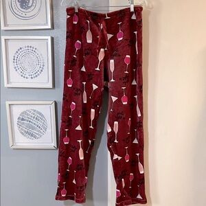 Girls Night In Red Wine Glass Pattern Pajama Pants Size XL